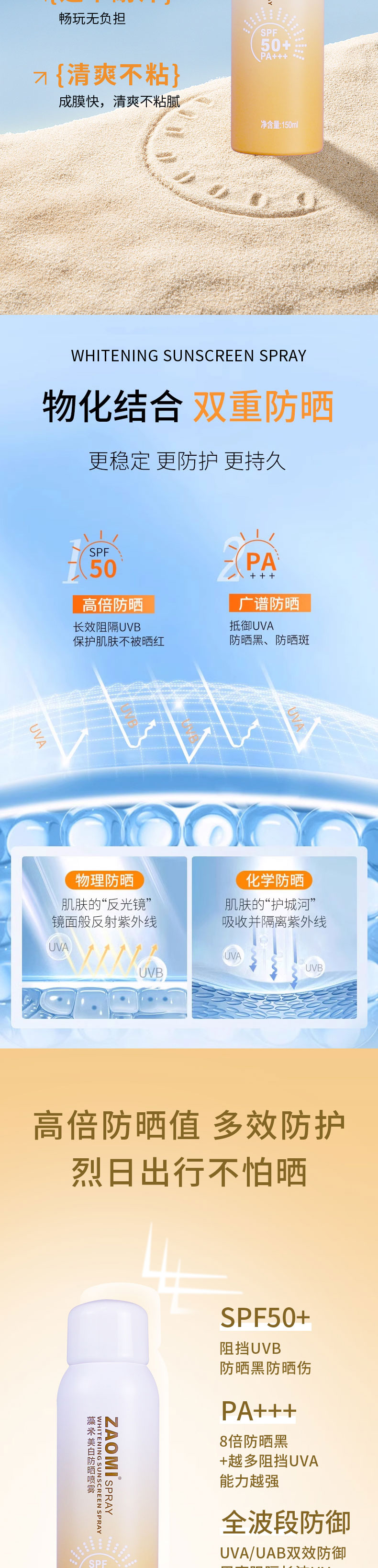 美白防晒喷雾